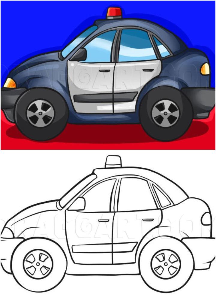 Drawing of a Police Car