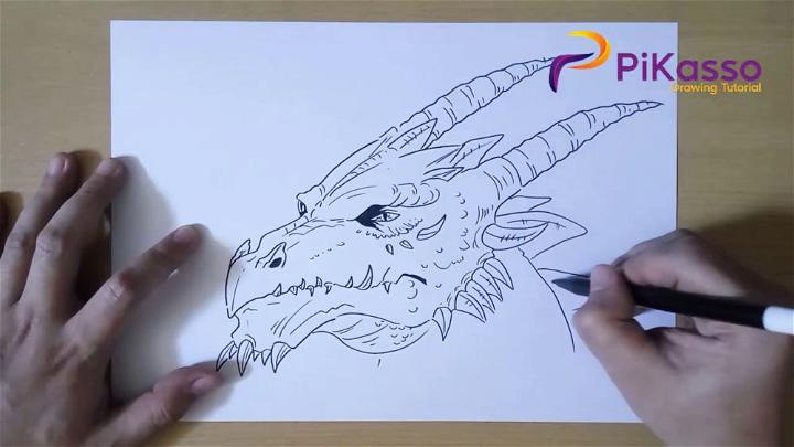 Easily Dragon Head Drawing