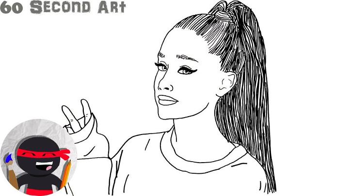 Ariana Grande Moonlight Dangerous Woman Drawing, ariana grande cartoon,  love, face, black Hair png | PNGWing