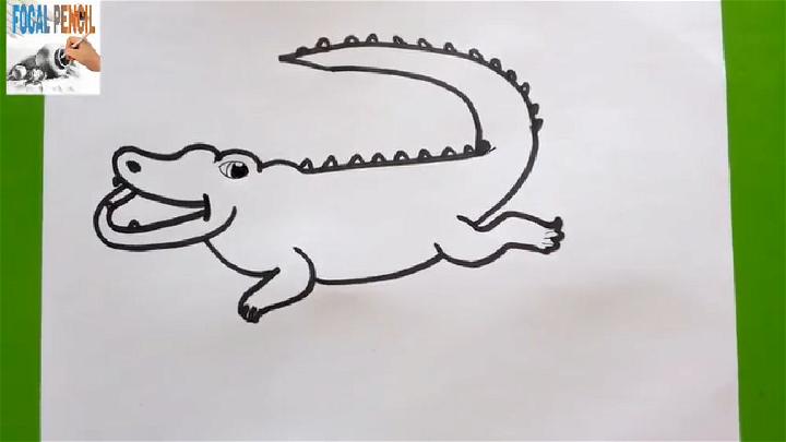 Easy Cartoon Alligator Drawing