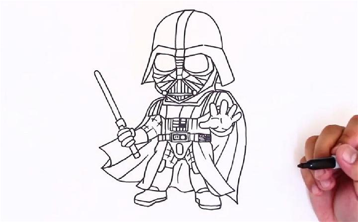 Easy Darth Vader Drawing for Kids