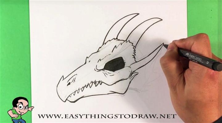 Easy Dragon Skull Drawing