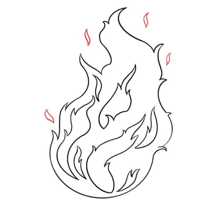Easy Fiery Flame Drawing