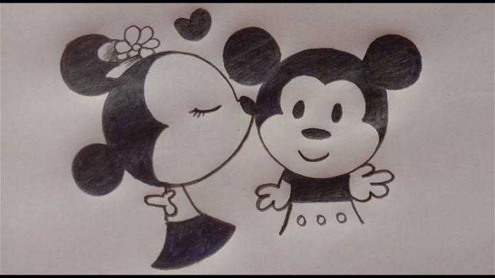 Easy Love Mickey Mouse Drawing