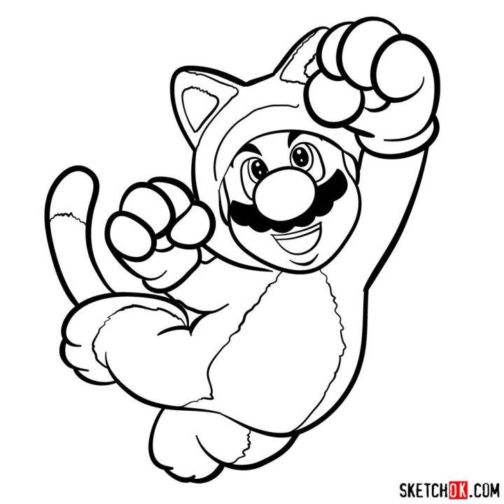 Easy Mario Cat Drawing