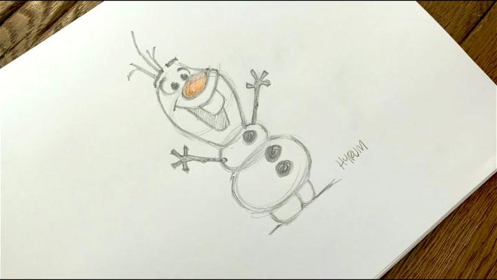 Easy Olaf Drawing for Kids