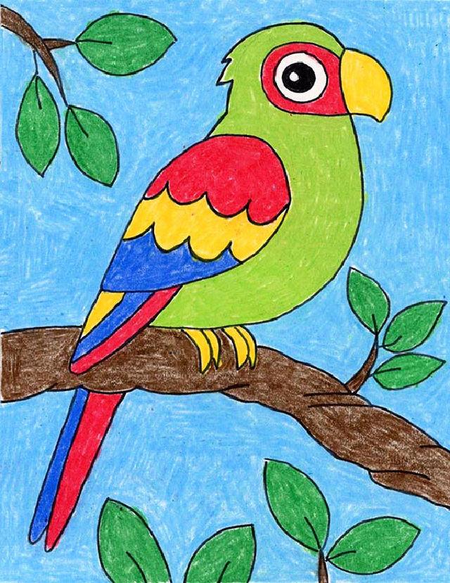 Two yellow parrots bird drawing - Arsh Art Gallery | Facebook