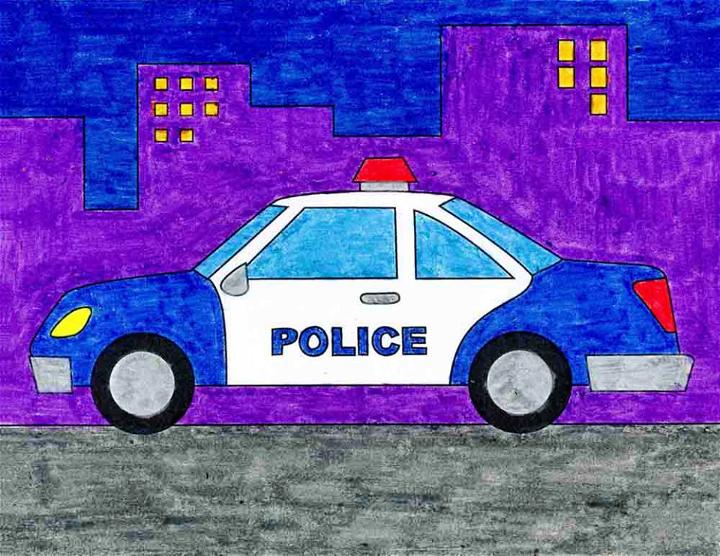 Easy Police Car Drawing