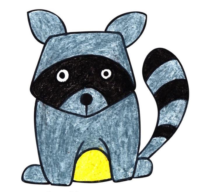 Easy Raccoon Drawing for Kids