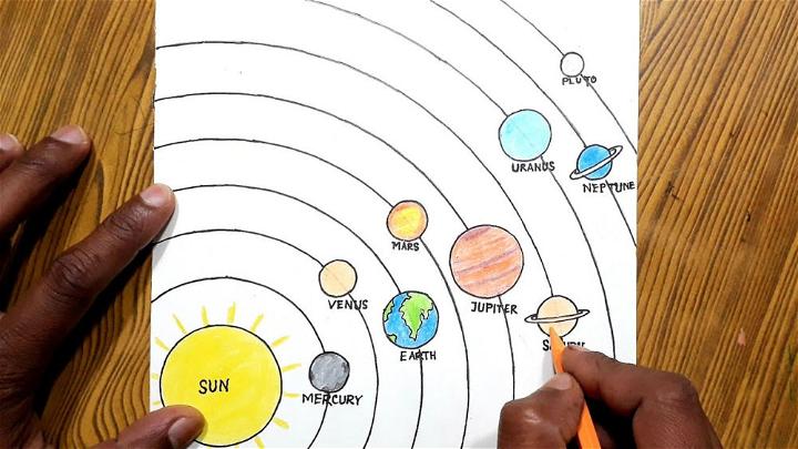 How to Draw the Solar System Easy - How to Draw Easy