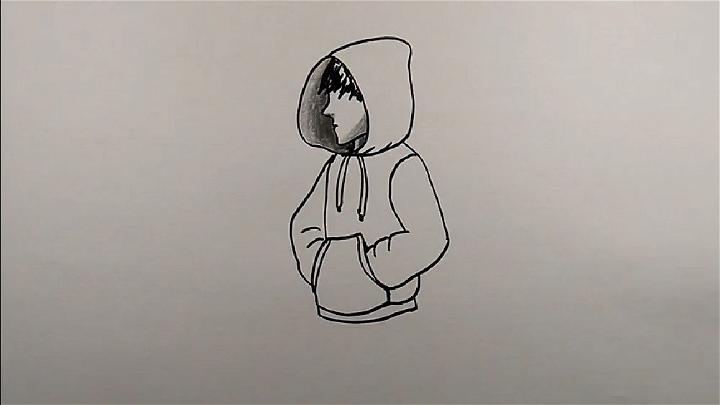 Easy Someone Wearing a Hoodie Drawing