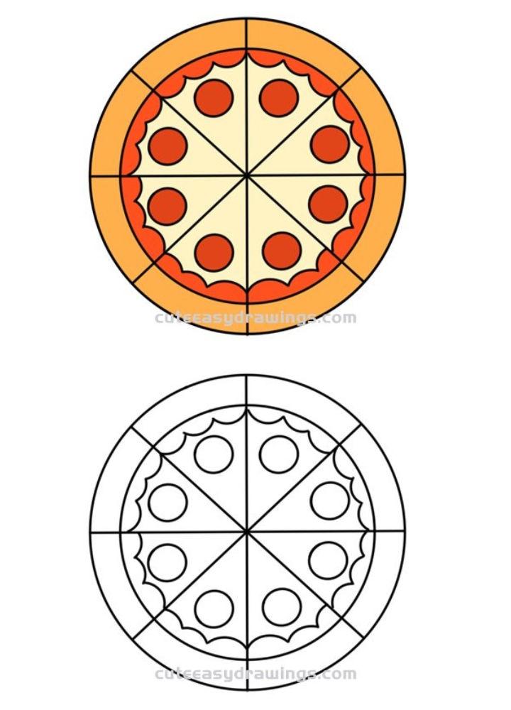 pizza drawing for kids