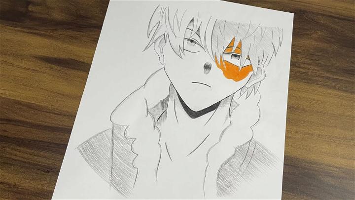 Easy Todoroki Drawing Outlines