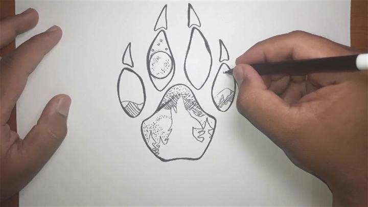 Easy Way to Draw a Paw Print