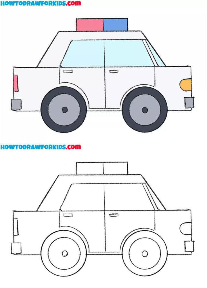 Easy Way to Draw a Police Car
