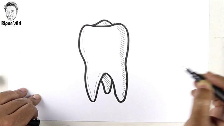 Easy Way to Draw a Tooth