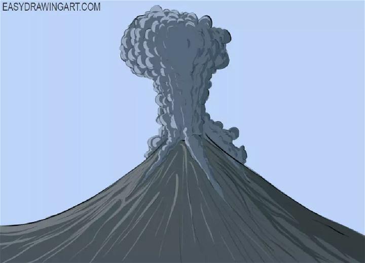 Easy Way to Draw a Volcano