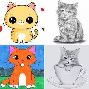 25 Easy Kitten Drawing Ideas - How to Draw a Kitten