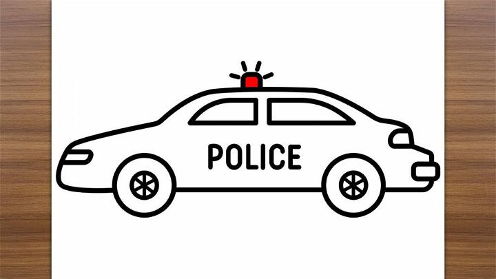 Easy and Simple Police Car Drawing