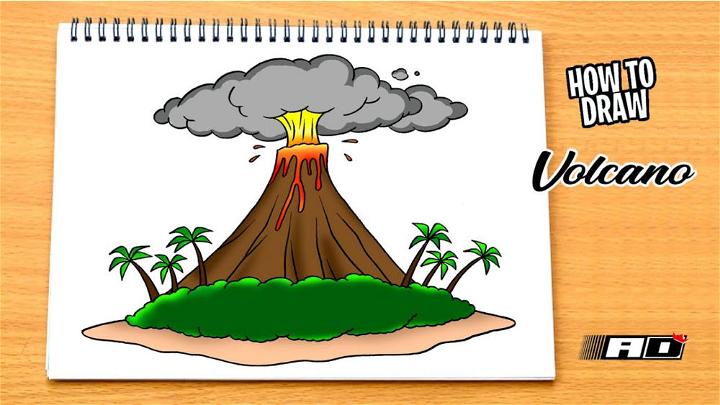 Easy ay to Draw a Volcano