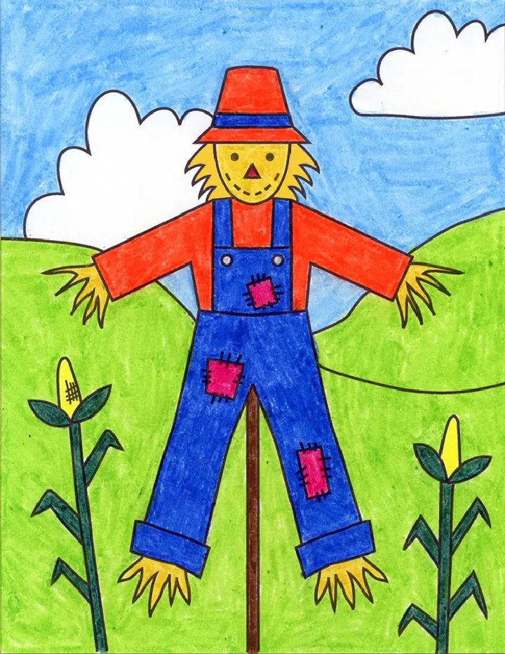 Easy to Draw a Scarecrow
