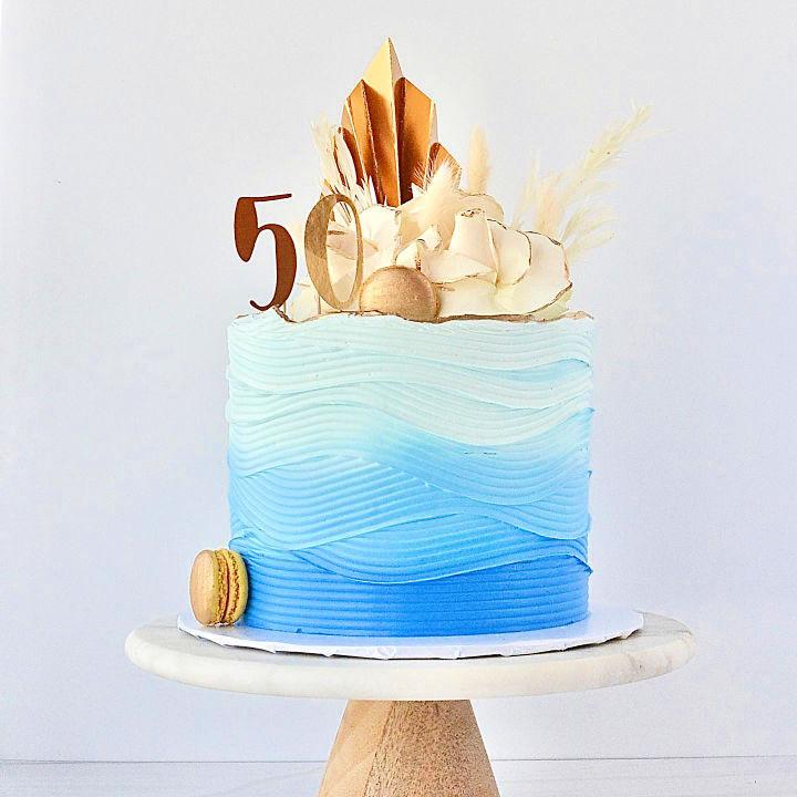 Elegant 50th Birthday Ombre Cake