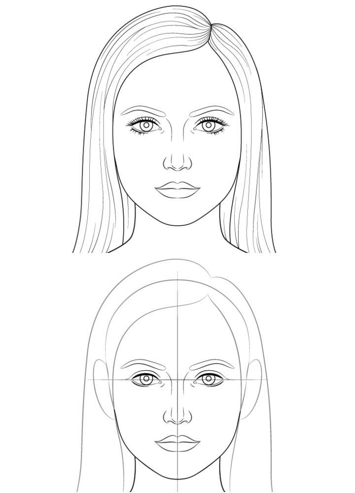 Easy to Draw Female Faces | Beautiful Woman Face Drawing Beautiful ... |  Female face drawing, Face drawing, Girl drawing