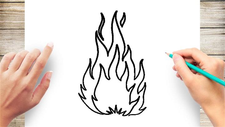 Flame Sketch Drawing for Kids