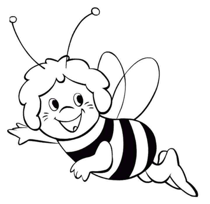Free Kids Bee Coloring Pages