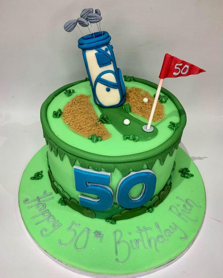 Golf Themed Birthday Cake For Him