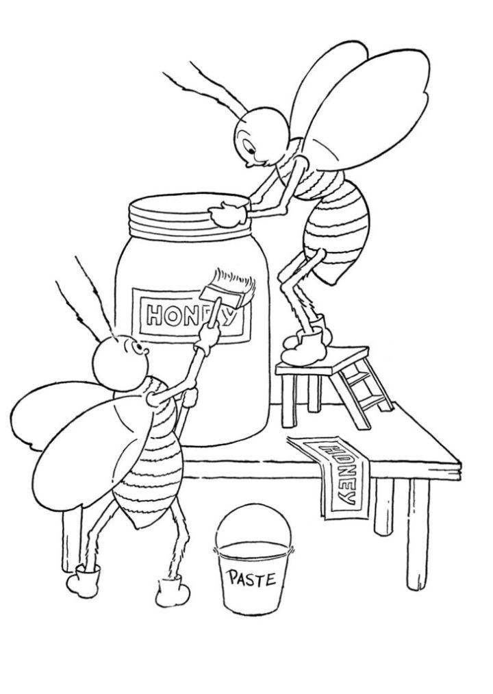 Honey Bee Coloring Sheet
