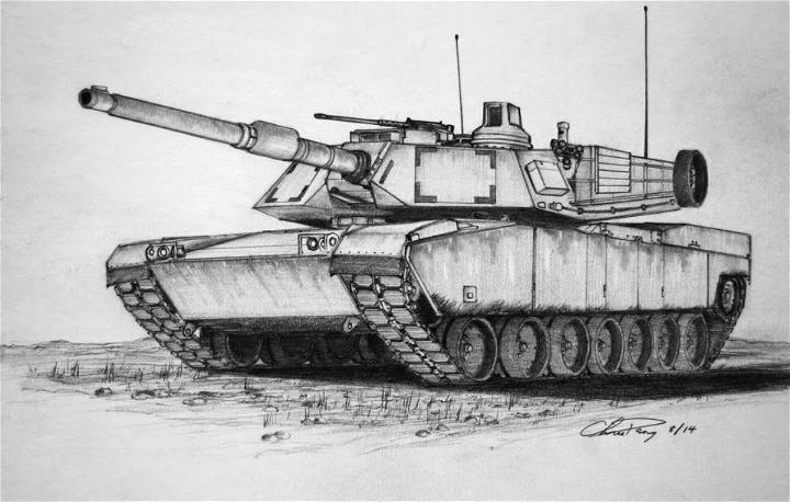 How To Draw A M1 Abrams Tank