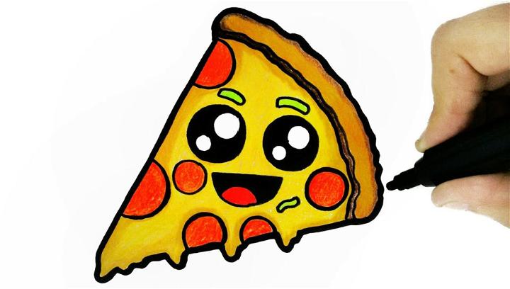 How to Draw a Pizza  Easy Drawing Art