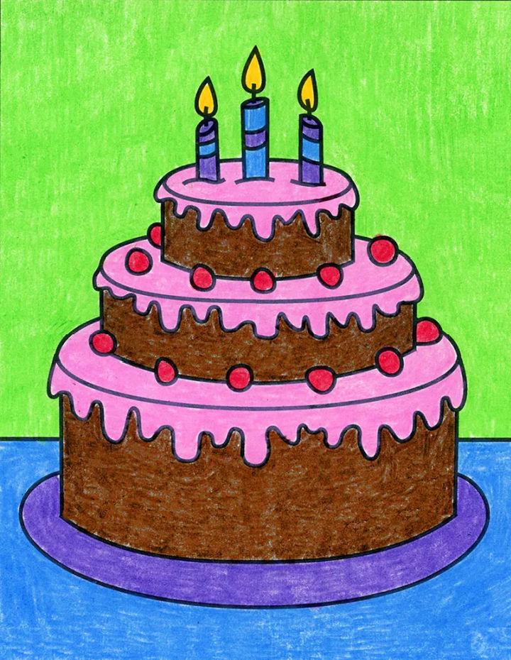 How To Draw A Birthday Cake | 10 Minute Step By Step Guide – Quickdraw