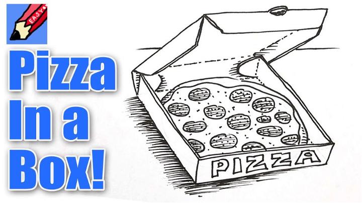 How To Draw Pizza In A Box