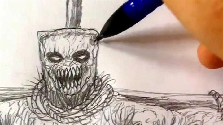 How to Draw Evil Scarecrow