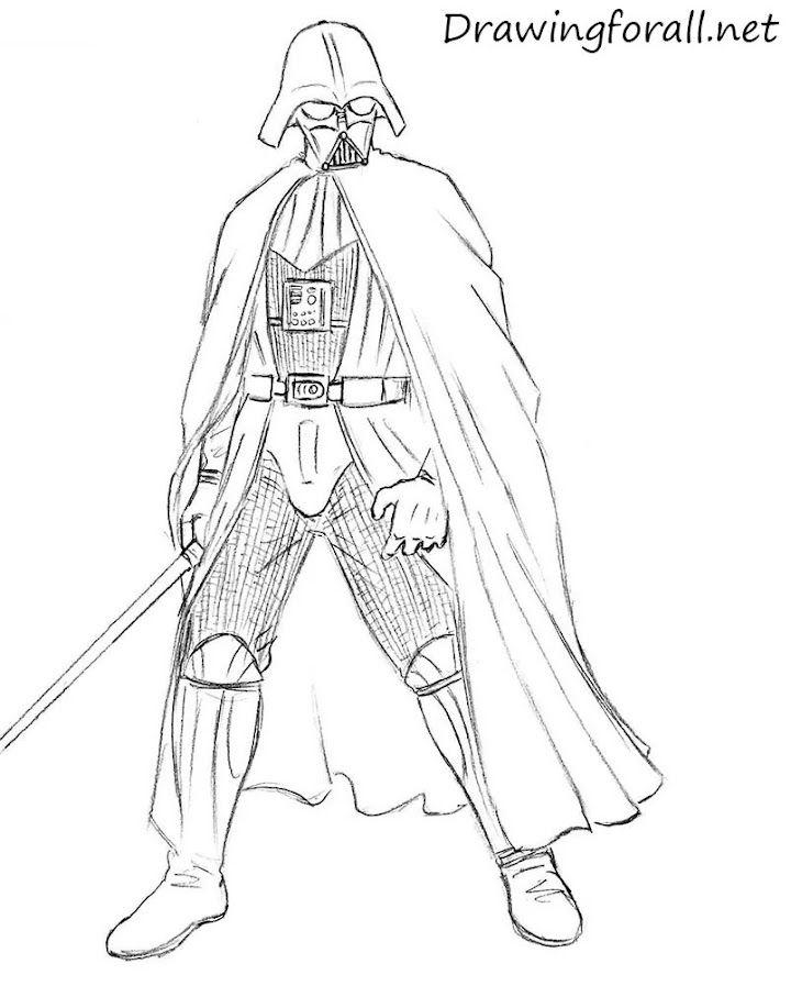 How to Draw Full Body Darth Vader