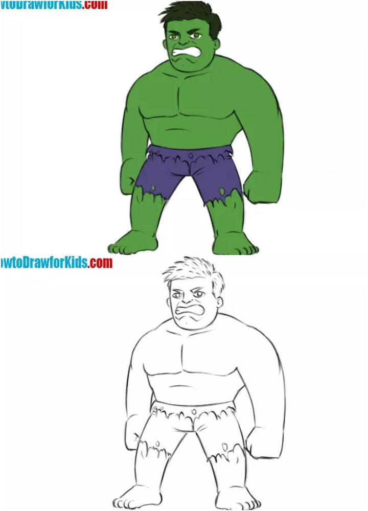 How to Draw The Hulk- Simple Step by Step Video Lesson - YouTube