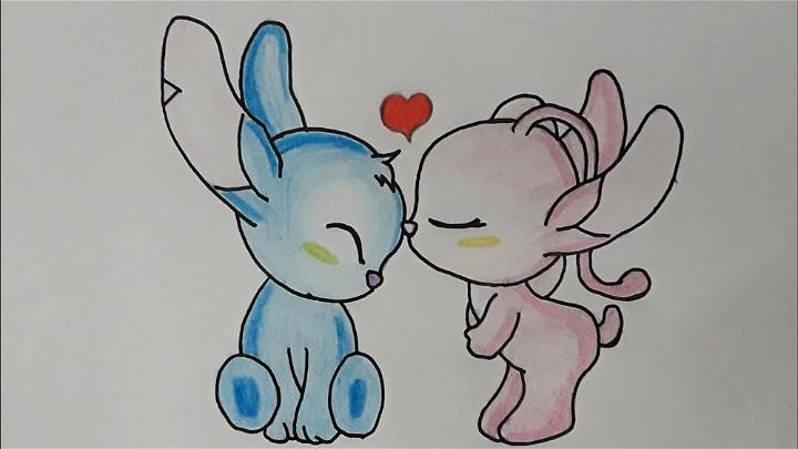 How to Draw Love Stitch and Angel
