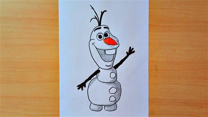 How to Draw Olaf Using Pencil