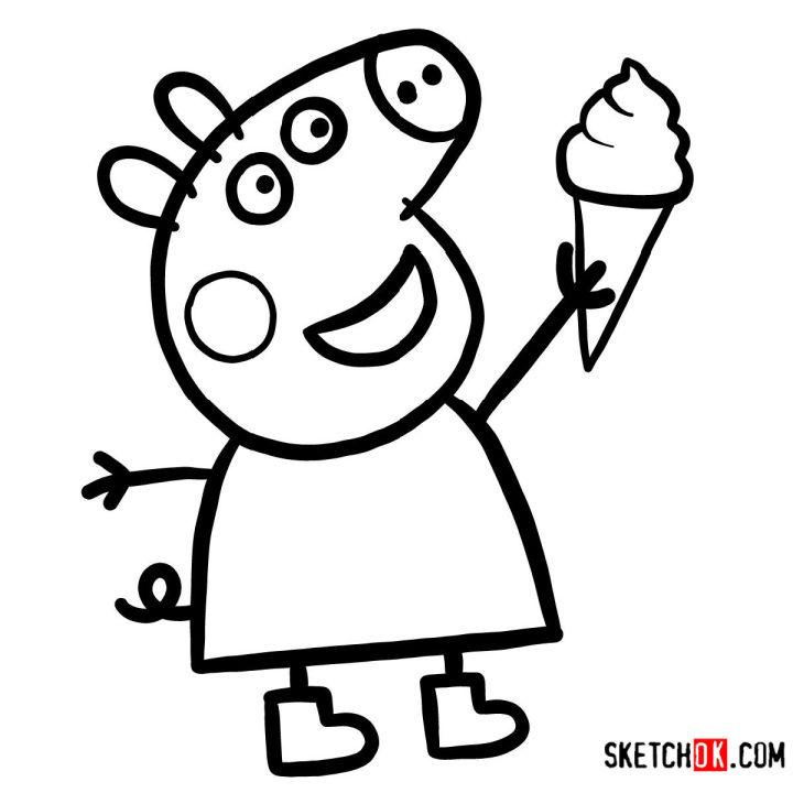 How to Draw Peppa Pig with an Ice Cream