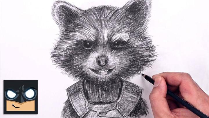 How to Draw Rocket Raccoon Sketch