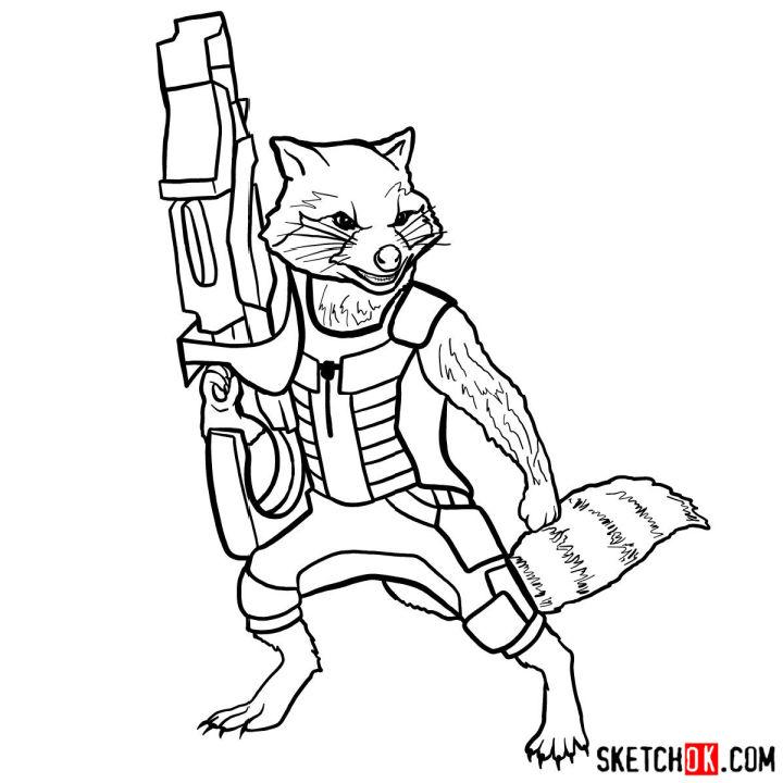 How to Draw Rocket Raccoon