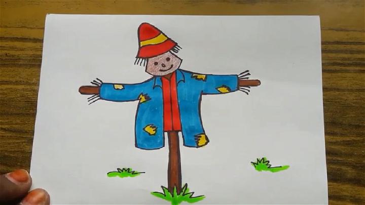 How to Draw Scarecrow for Kids