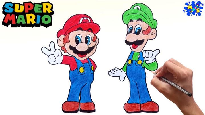 How to Draw Super Mario Bros Mario and Luigi