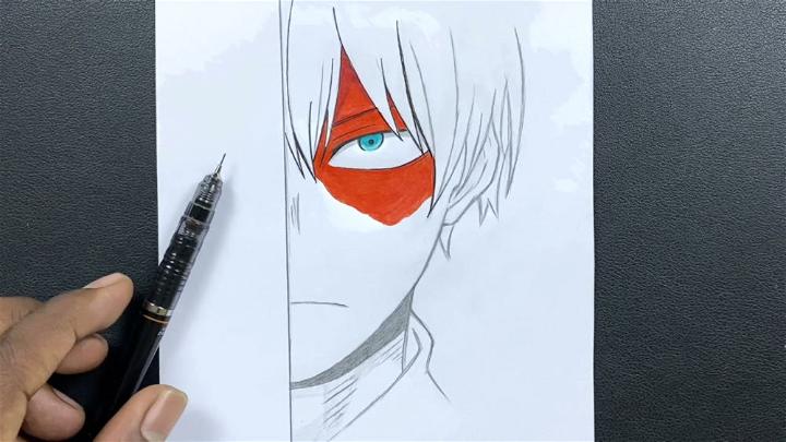 How to Draw Todoroki Shoto Half Face