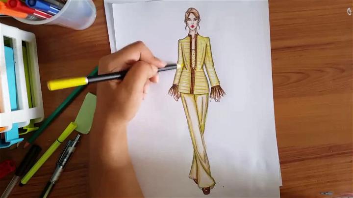 How to Draw Women Pant Suit