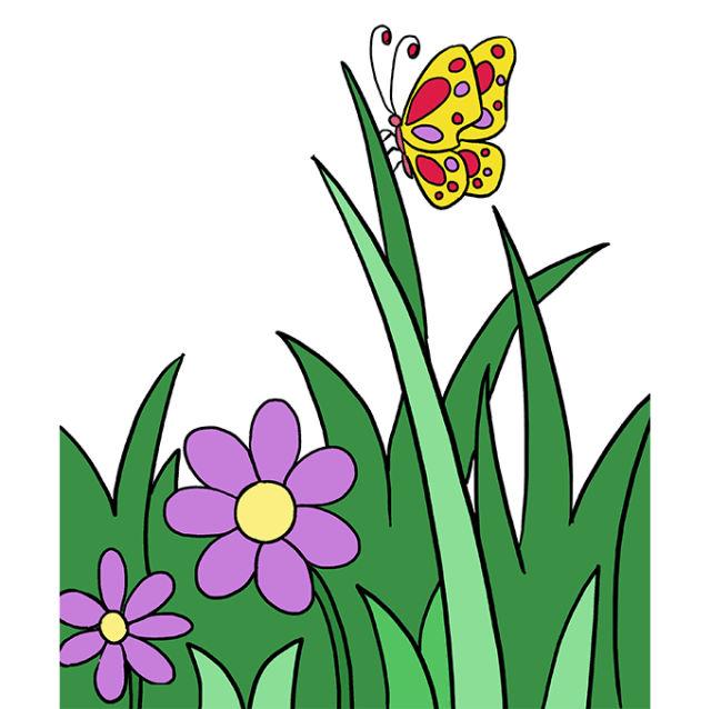 How to Draw a Butterfly Garden