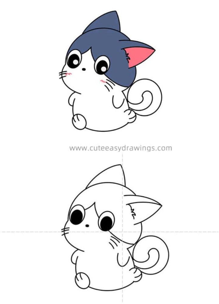 How to Draw a Cartoon Kitten 