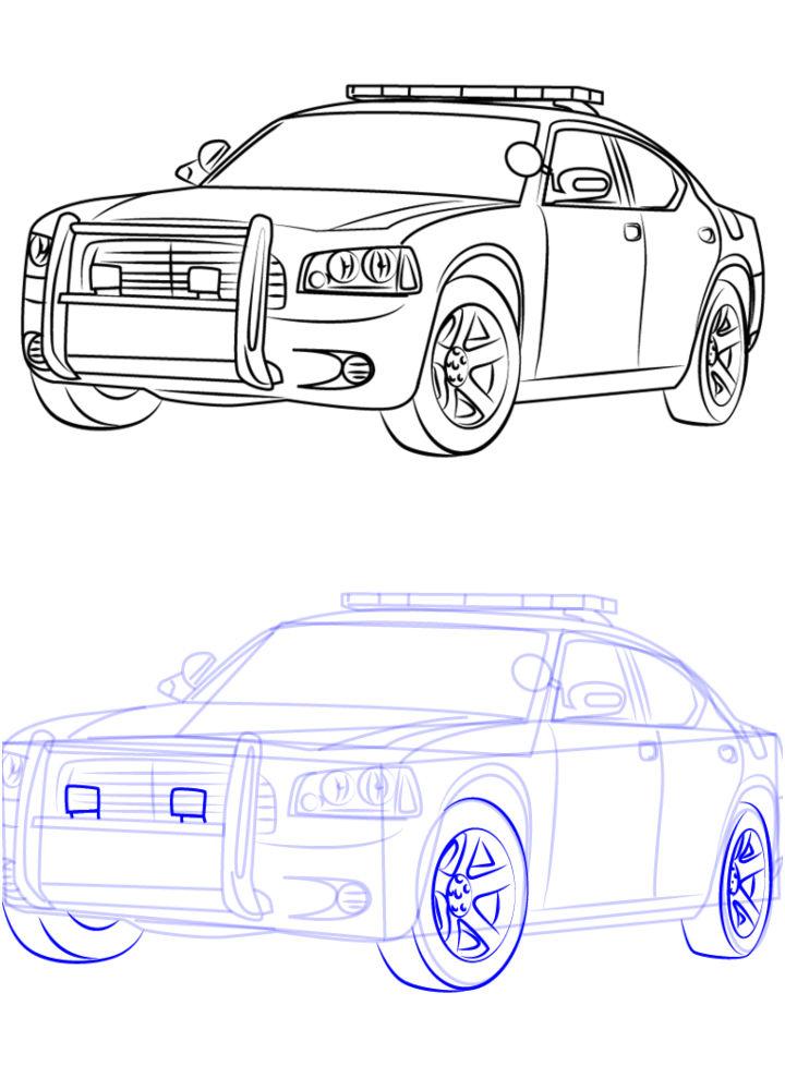 How to Draw a Dodge Police Car